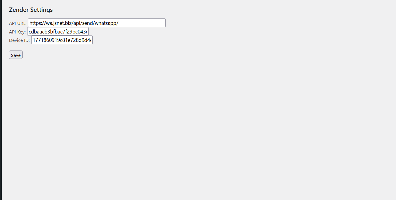 Contact Form 7 WhatsApp gateway settings dashboard